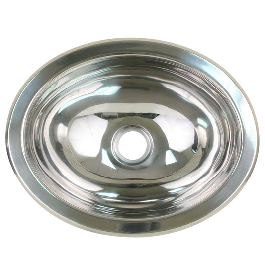 Scandvik Polished SS Oval Sink - 13.25" x 10.5" [10280]