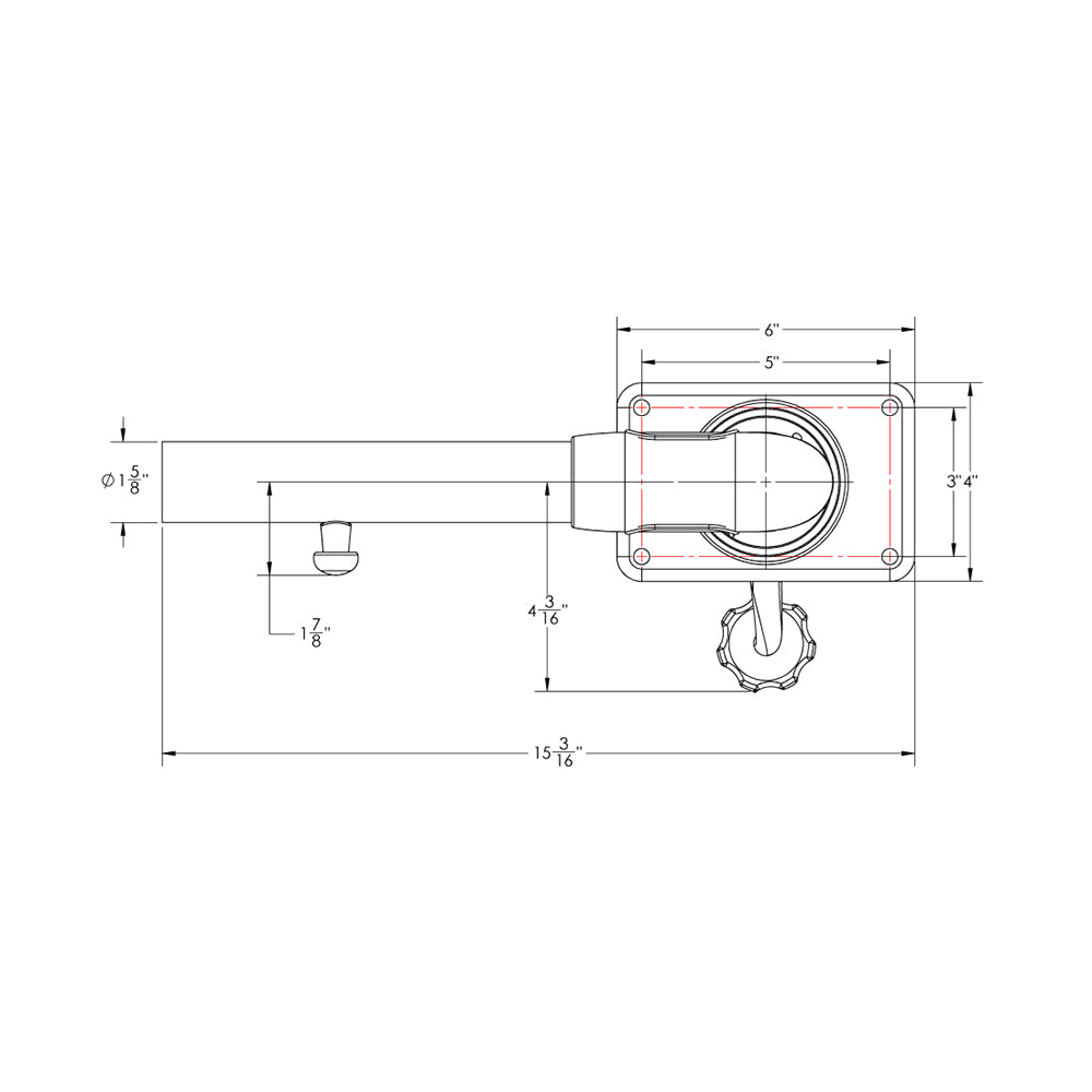 TACO Grand Slam 380XL Outrigger w/Offset Handle f/Hard Tops up to 4-1/2" Thick [GS-380XL]