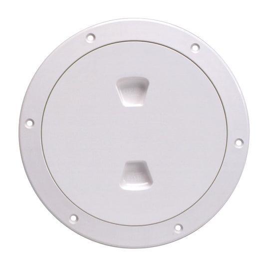 Beckson 6" Smooth Center Screw-Out Deck Plate - White [DP60-W]