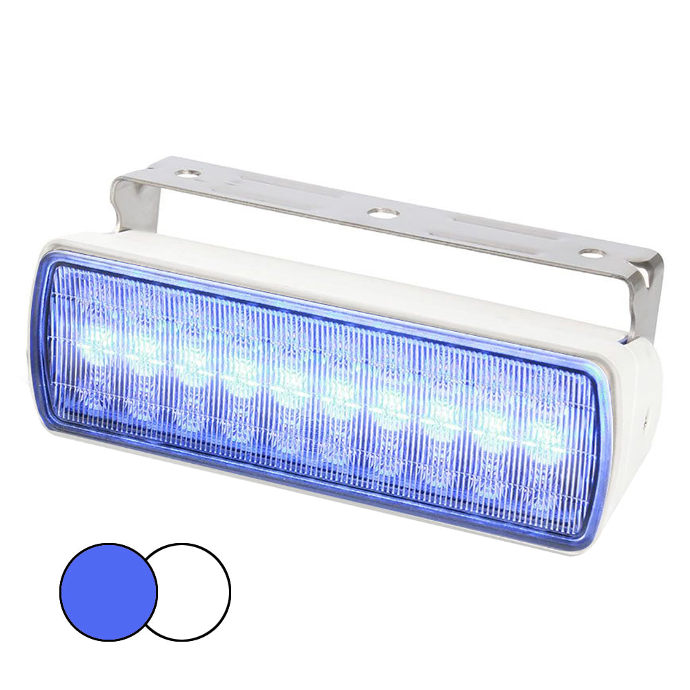 Hella Marine Sea Hawk XL Dual Color LED FloodLights - Blue/White LED - White Housing [980950071]