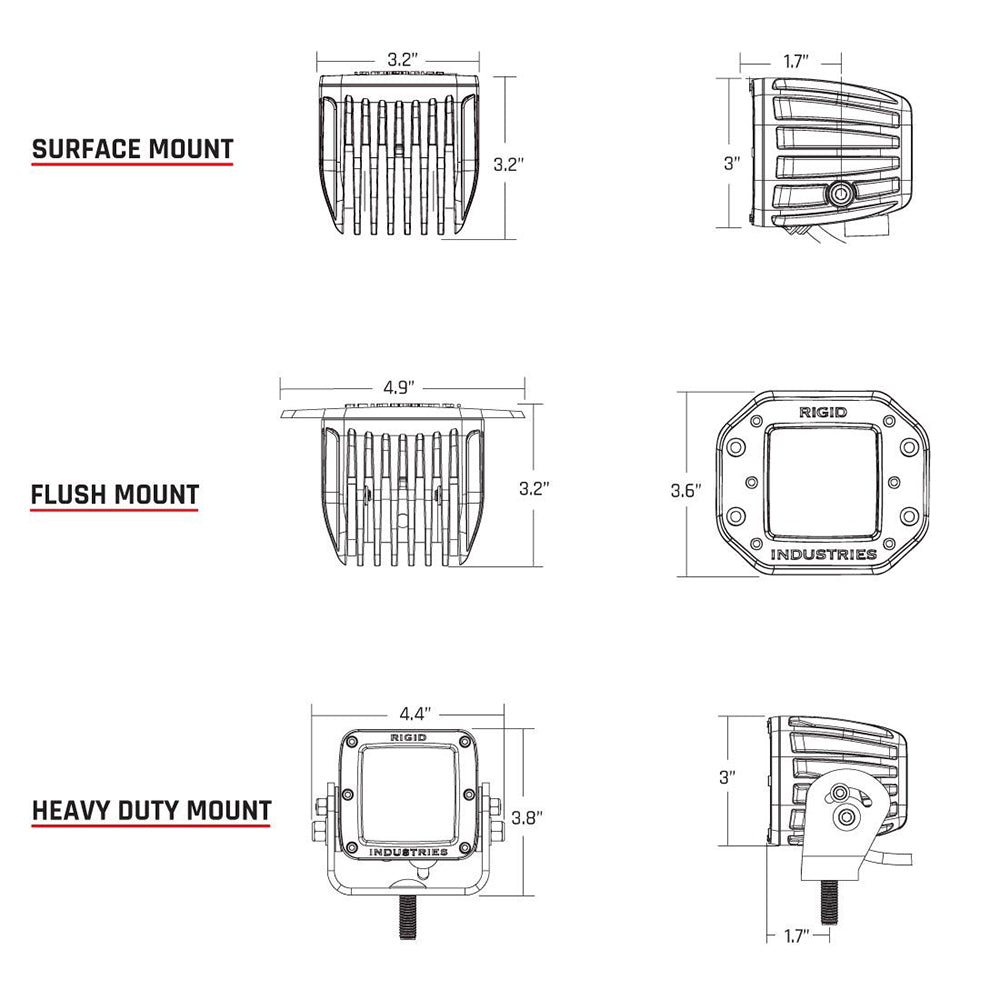 RIGID Industries D-Series PRO Hybrid-Flood LED - Pair - White [602113]