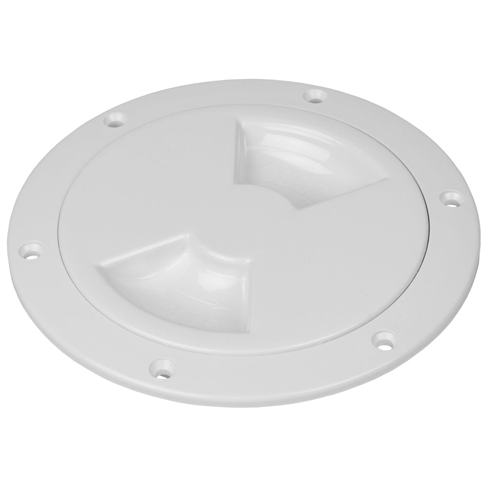 Sea-Dog Quarter-Turn Smooth Deck Plate w/Internal Collar - White - 5" [336350-1]