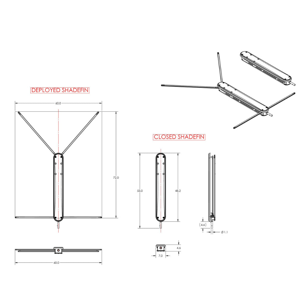 TACO ShadeFin w/White Fabric, Case  Fixed Rod Holder Mount Kit [T10-3000-3]